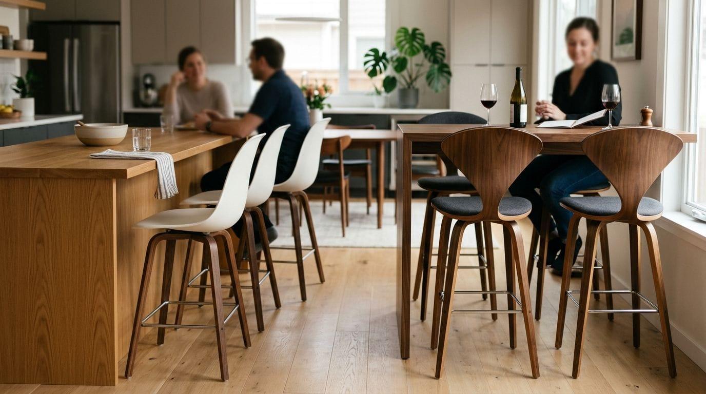 Beste hoogtegids voor replica barkrukken 2026: Keukenblad vs. bar