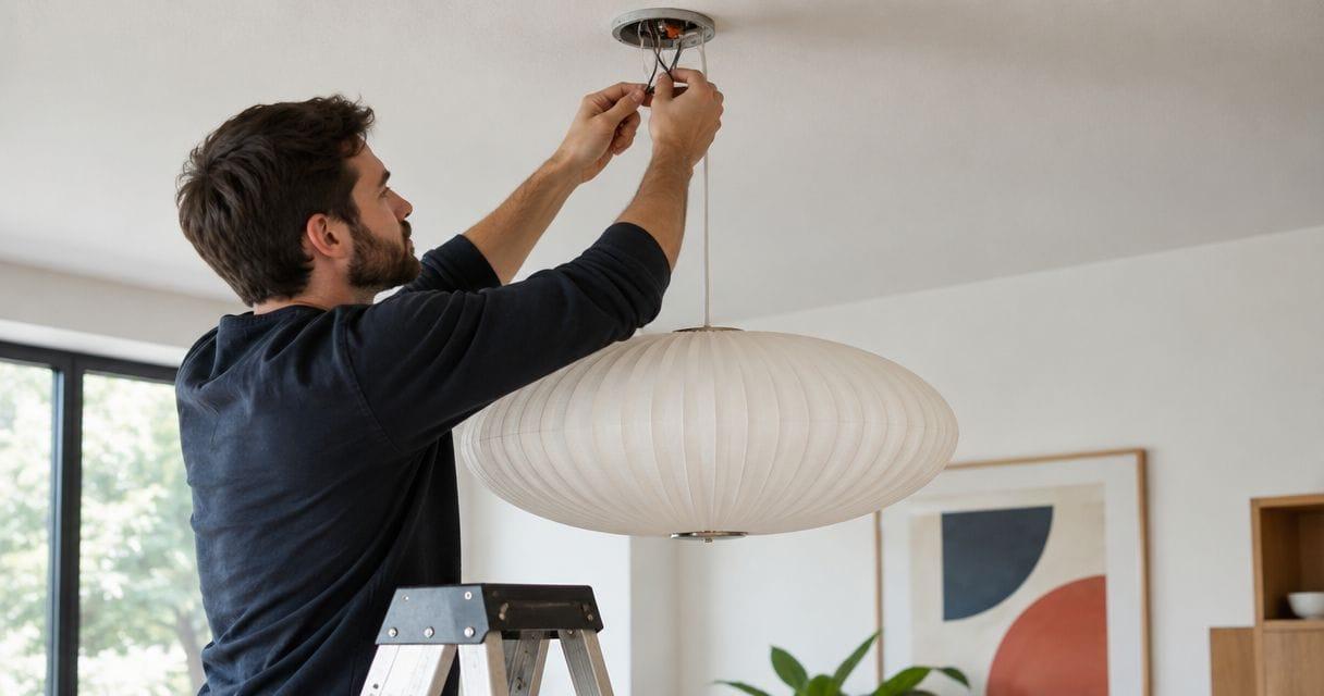 George Nelson Bubble Lamp Bedrading: Alleen voor elektriciens